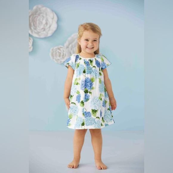 Mudpie Blue Hydrangea Toddler Dress- Size 24m/2t - Picture 1 of 5